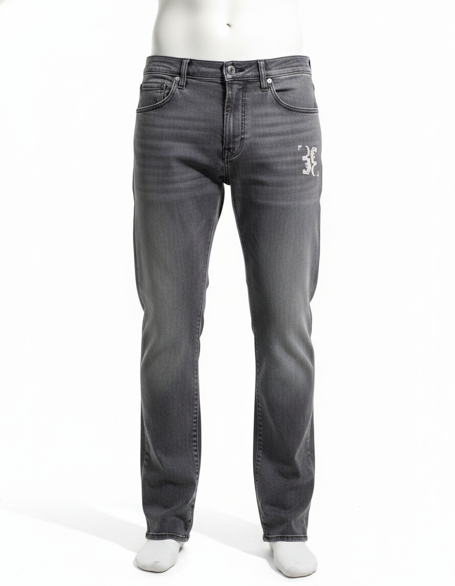 Джинсы прямые карман вышивка лого