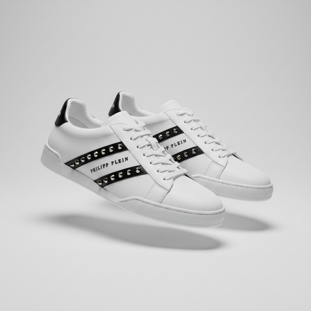 Кроссовки черные полоски шипы