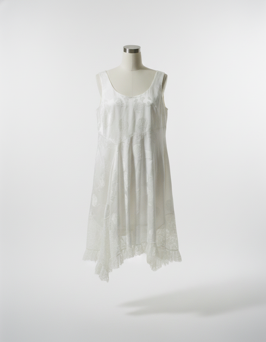 Сарафан шелк жакард цветы низ кружево