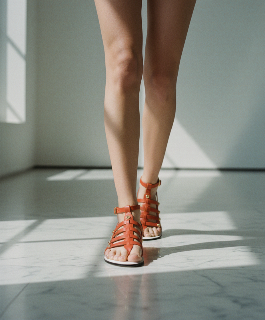 Бос-ки оранж ч/з пал ремешки б/к — фото 3