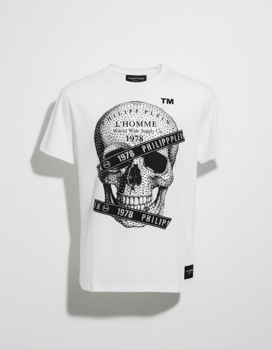 Футболка стразы череп